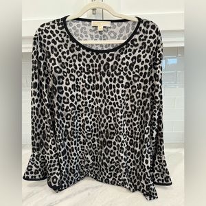 MICHAEL Michael Kors Black and White Animal Print Blouse